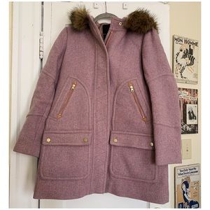 J.Crew Chateau Parka Italian Stadium Cloth Wool Coat in Lilac Size 4